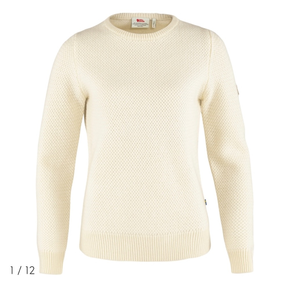 ÖVIK STRUCTURE SWEATER W. Small. Chalk white.